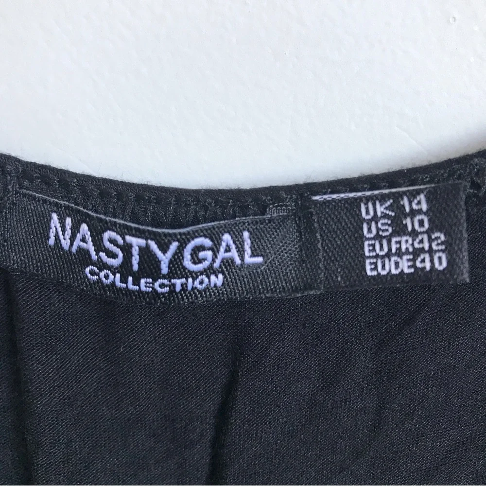 Nasty Girl Women’s Black Sleeveless Long Dress Size 14 with Side Slit - Picture 3 of 4